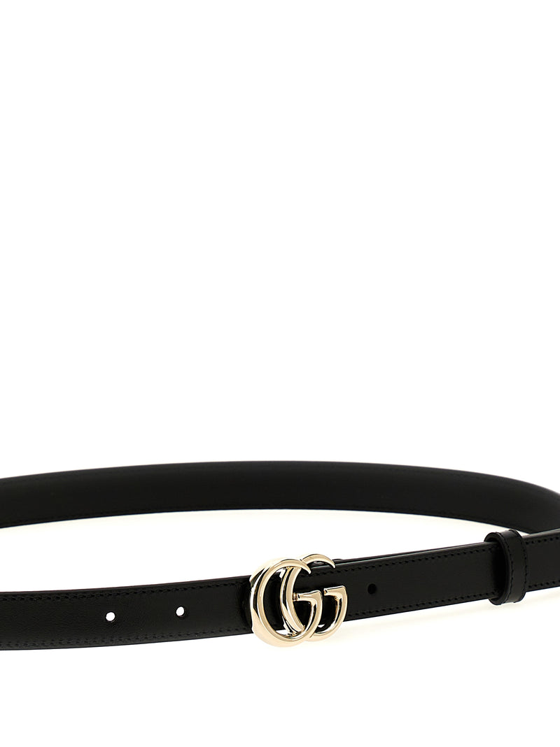 Gucci Black Calfskin GG Marmont Regular Belt