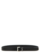 Saint Laurent Black Leather Regular Belt