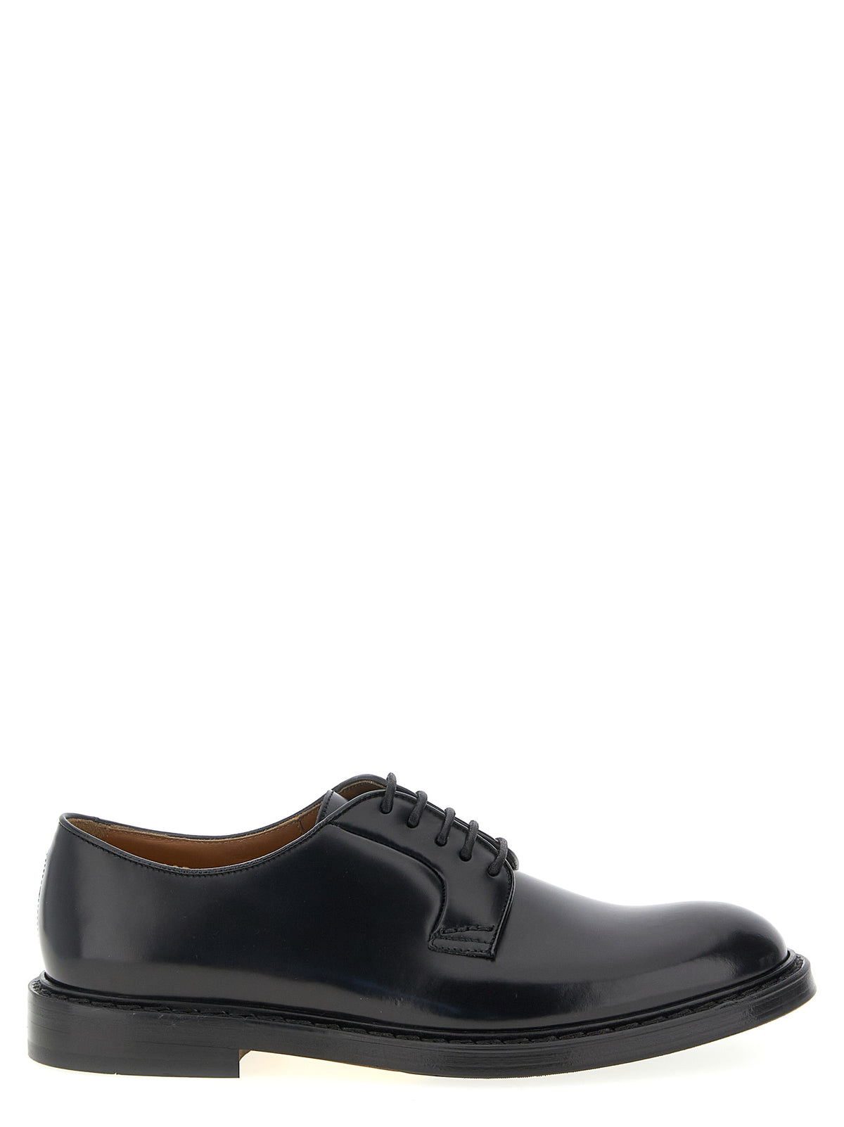 Doucal's Black Calfskin Oxfords And Derbies