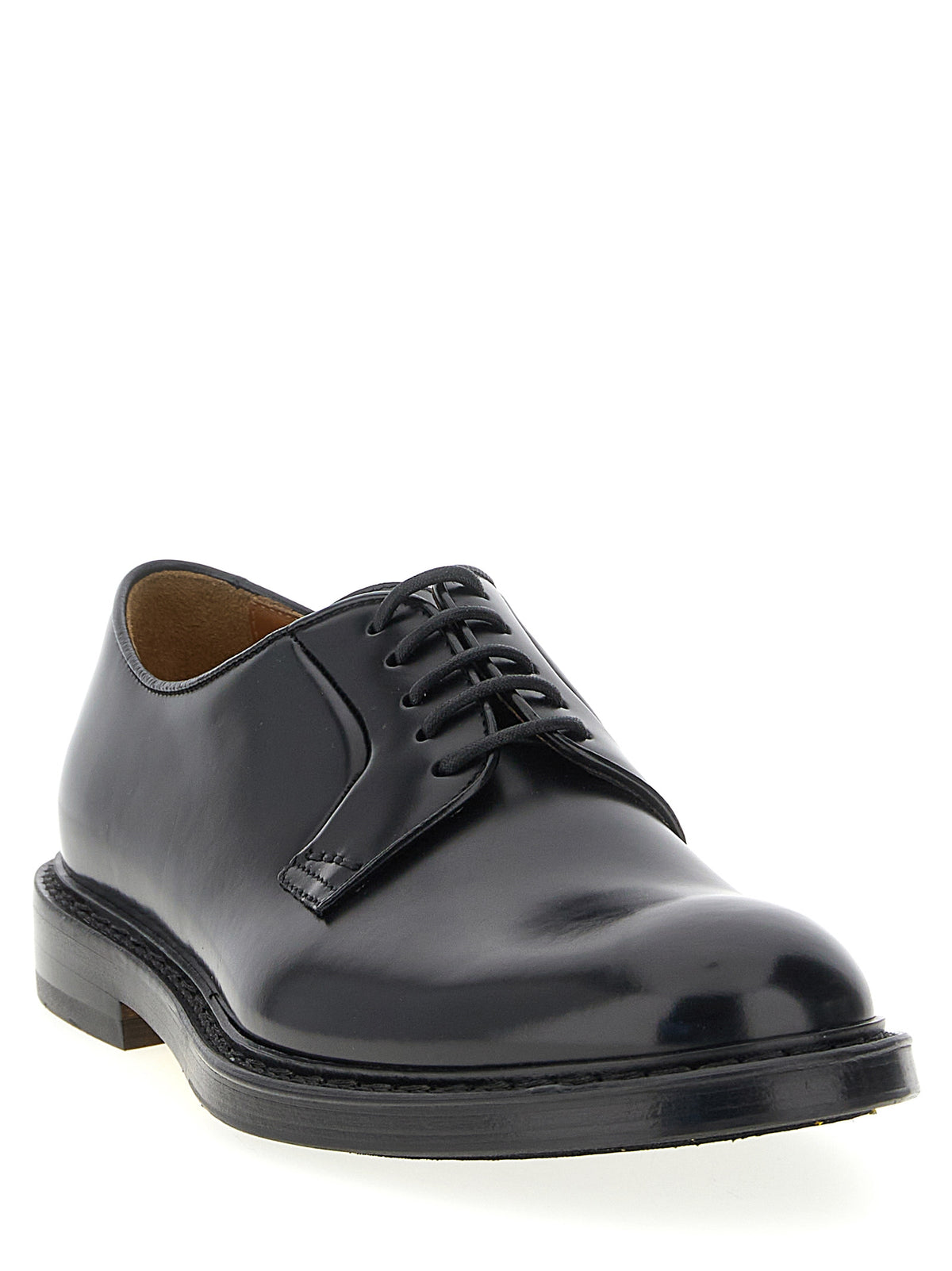 Doucal's Black Calfskin Oxfords And Derbies