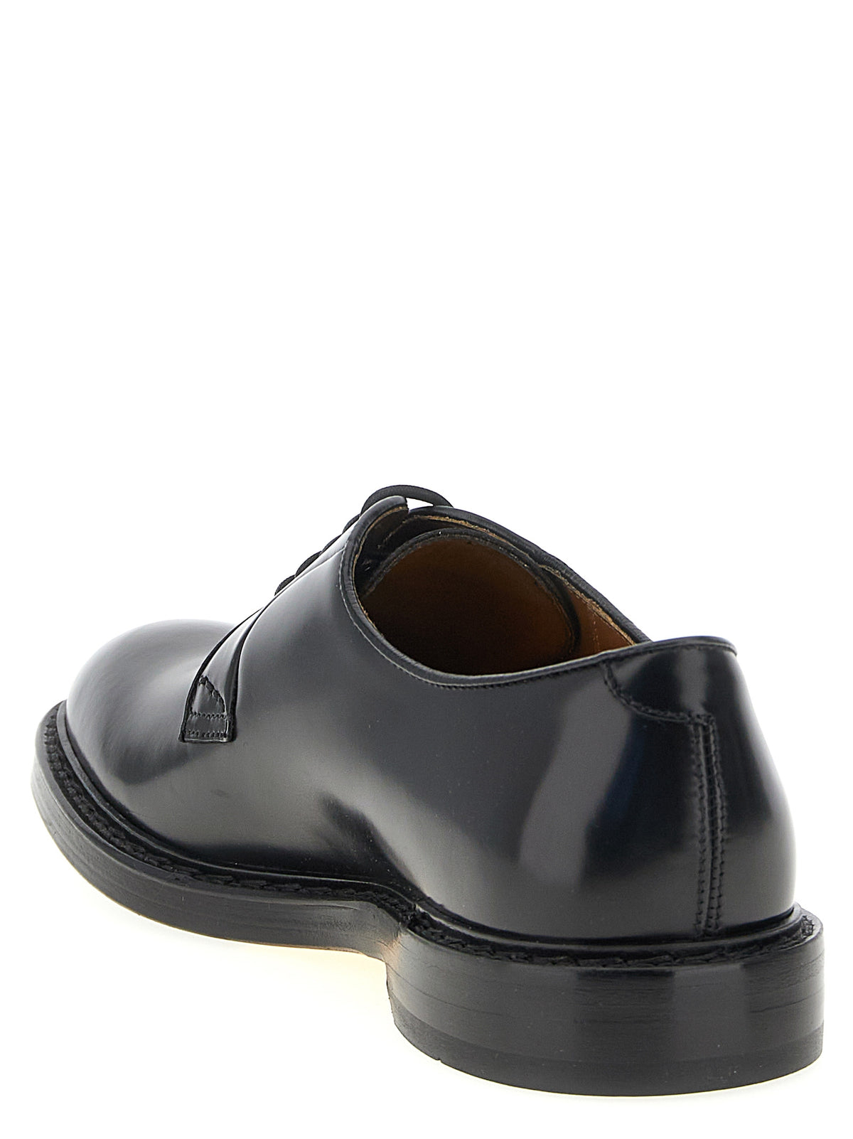 Doucal's Black Calfskin Oxfords And Derbies