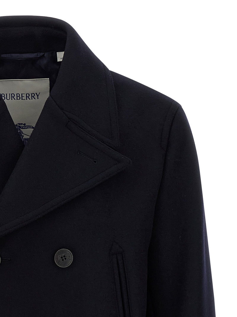 Burberry Shelborne Blue Wool Coat for Men