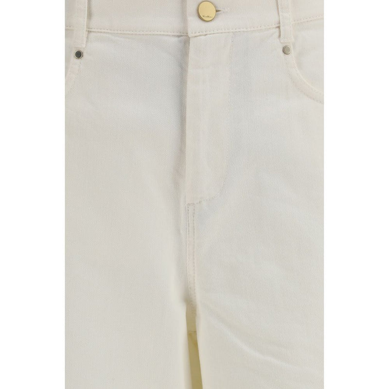'S Max Mara White Cotton Casual Pants