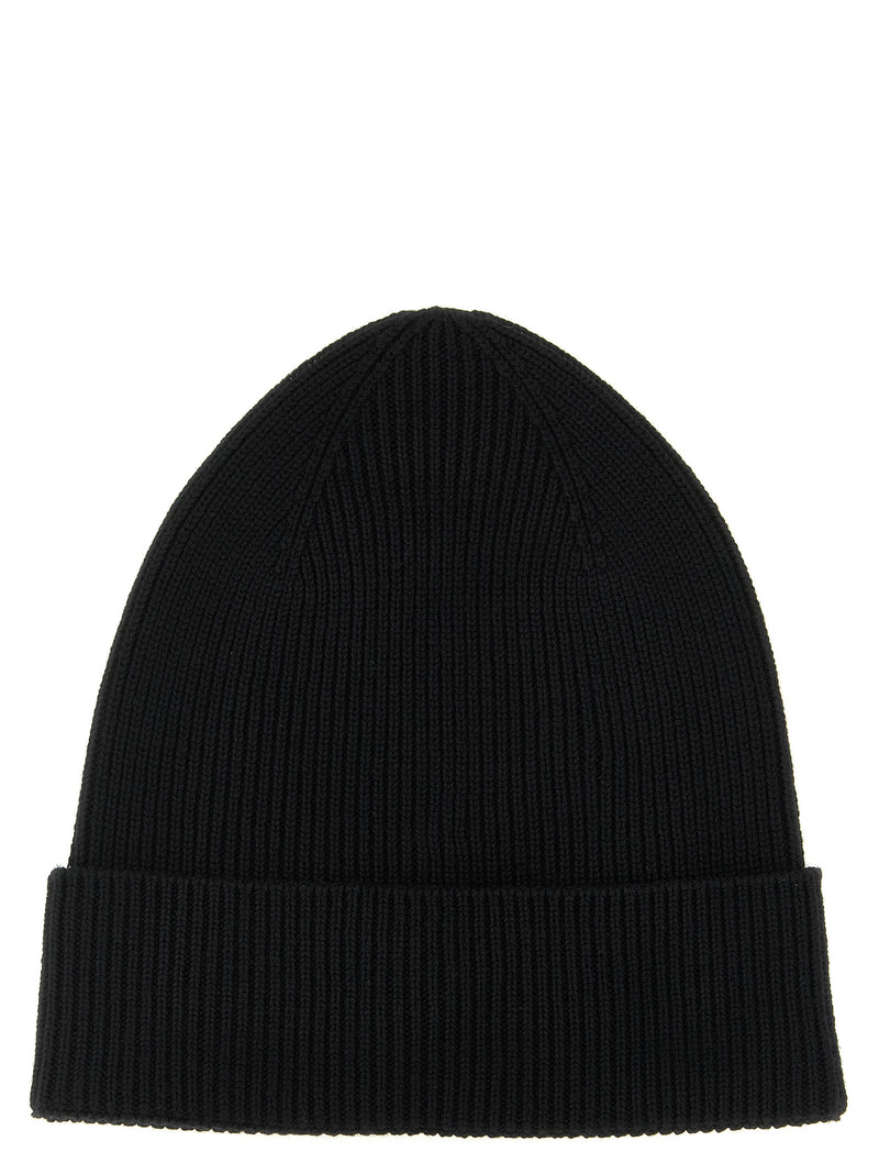 Moncler Black Virgin Wool Beanie