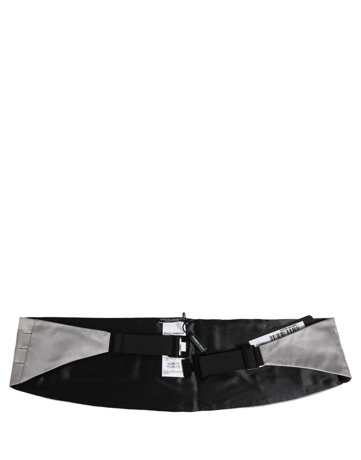 Dolce & Gabbana Gray Men 100% Silk Belt Waist Cummerbund