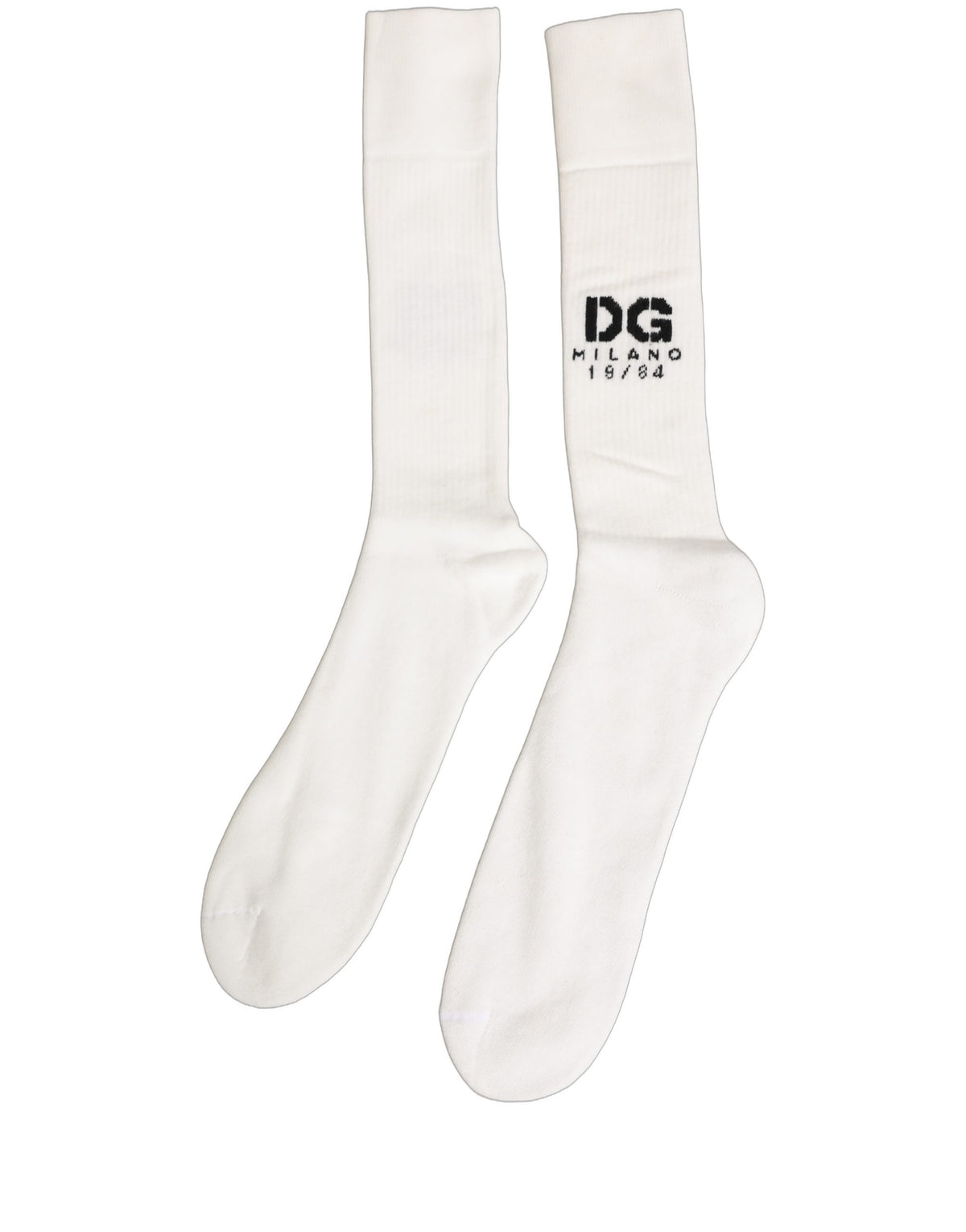 Dolce & Gabbana Men White Cotton Over The Calf Accessory Socks