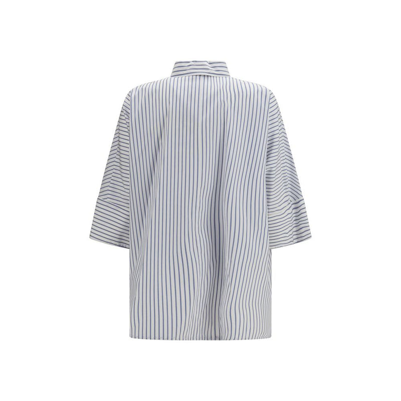 'S Max Mara Blue Cotton Shirt - Avenue Striped Design