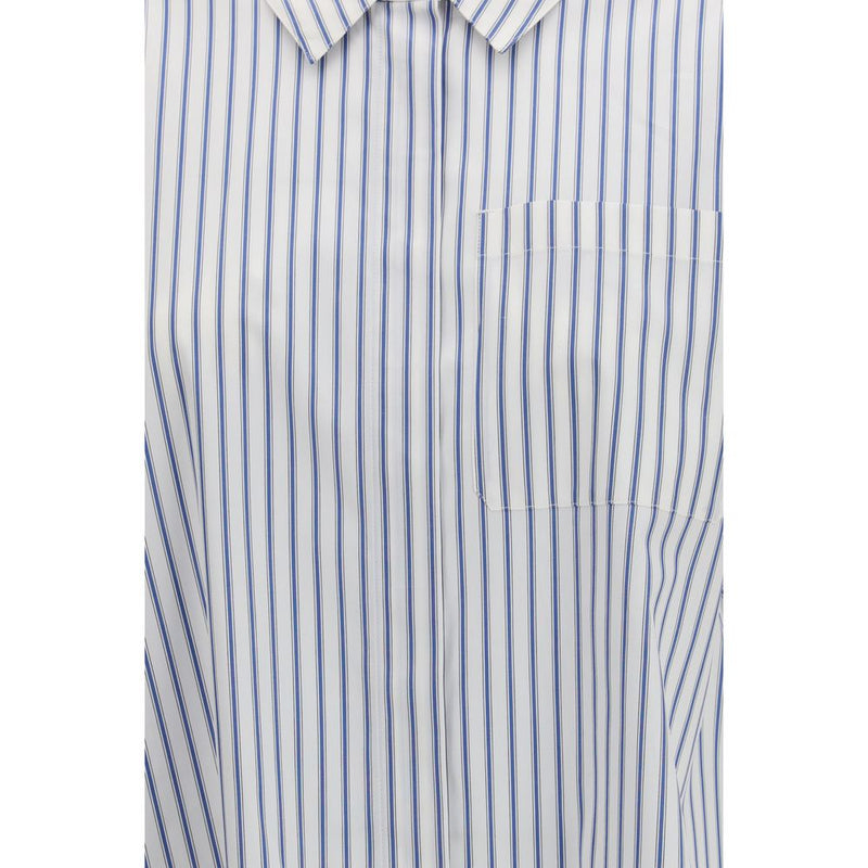 'S Max Mara Blue Cotton Shirt - Avenue Striped Design