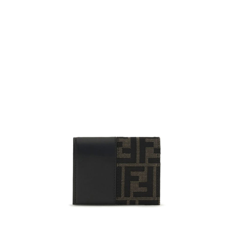 Fendi FF Jacquard Brown Polyester Wallet for Men