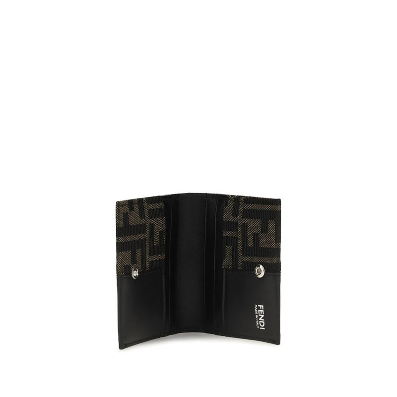 Fendi FF Jacquard Brown Polyester Wallet for Men