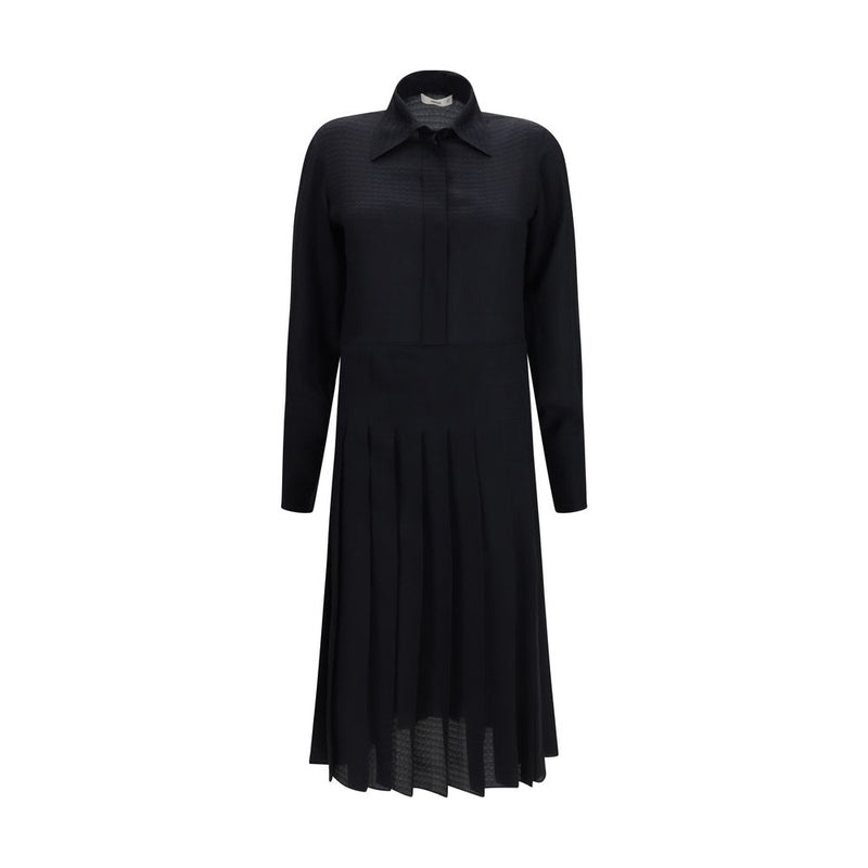 Fendi Black Silk Long Casual Dress for Women