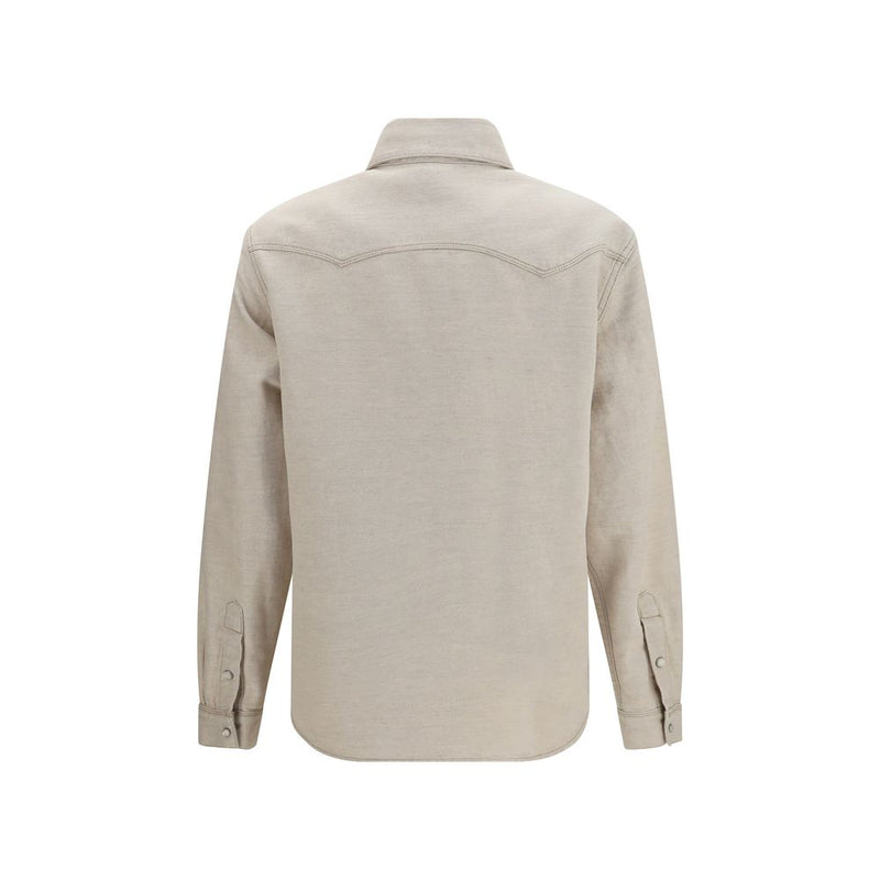 Fendi Selleria Beige Denim Western Shirt for Women