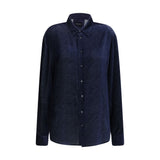 Giorgio Armani Blue Silk Dress Shirt