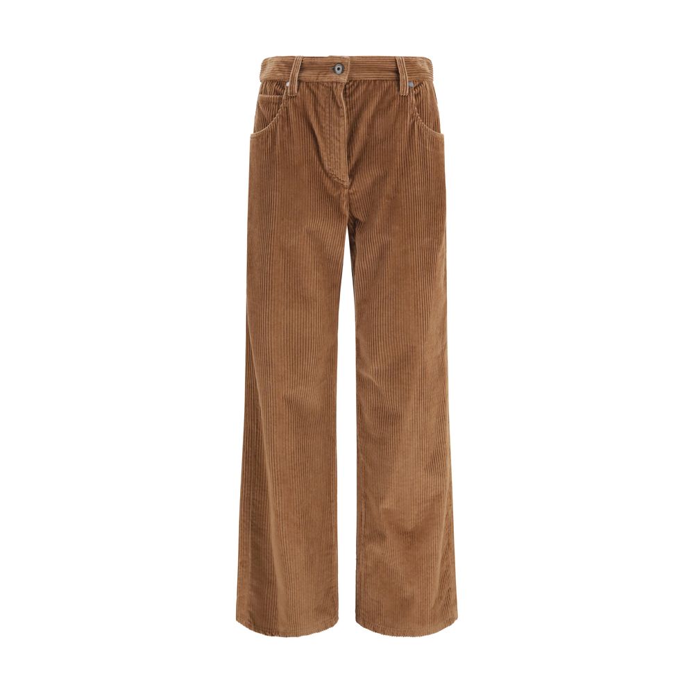 Pantalon décontracté Brunello Cucinelli en coton marron