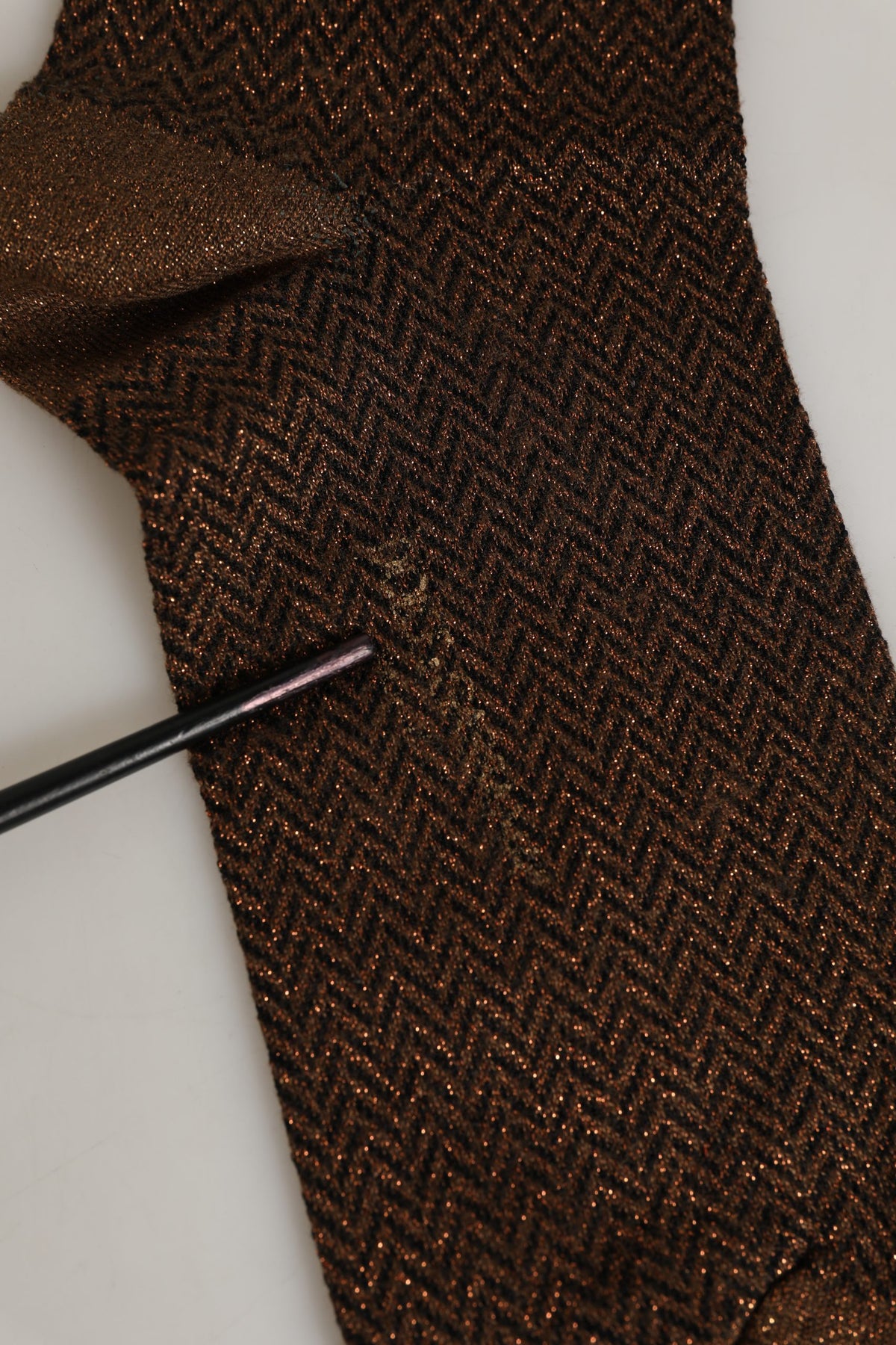 Dolce & Gabbana Men Brown Ribbed Knee-High Socks