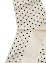 Dolce & Gabbana Off White Cotton Polka Dot Mid Calf Accessory Socks