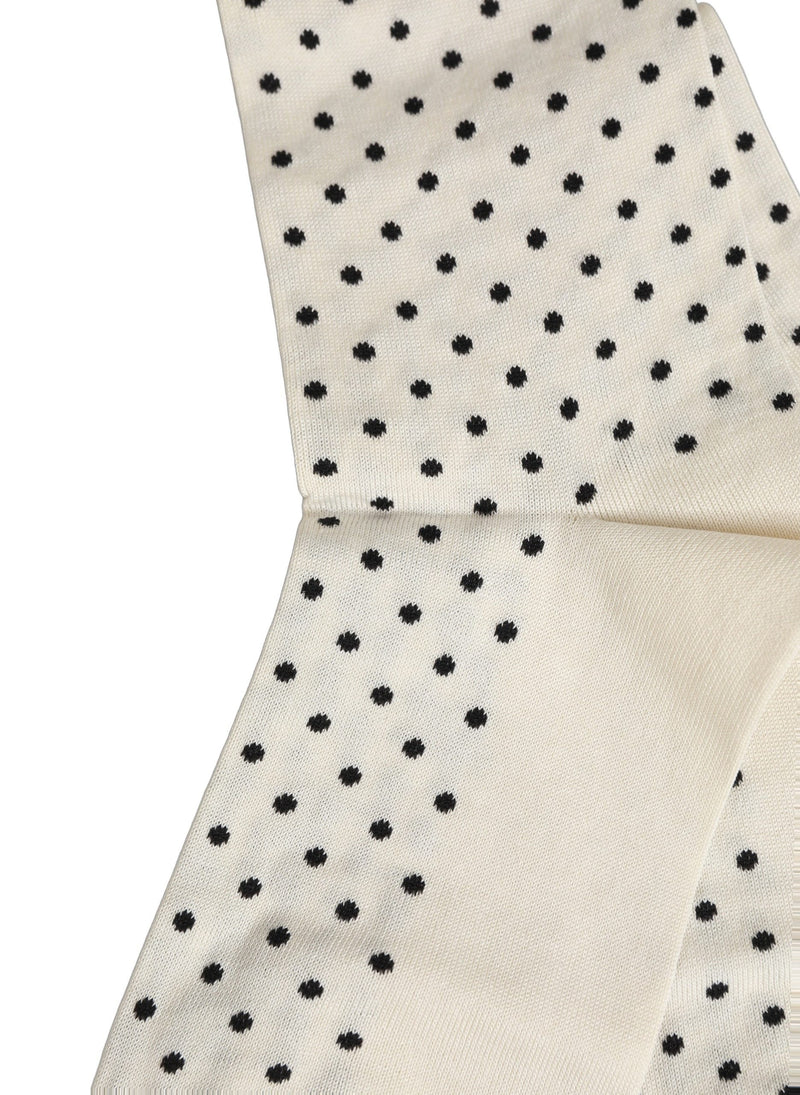 Dolce & Gabbana Off White Cotton Polka Dot Mid Calf Socks