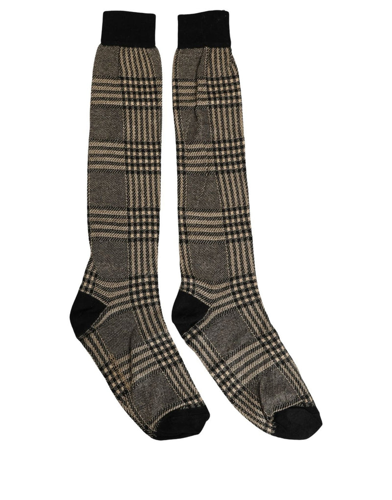Dolce & Gabbana Multicolor Plaid Viscose Knee High Socks
