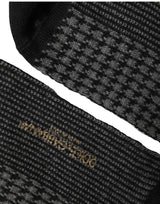 Dolce & Gabbana Black Wool Houndstooth Over Calf Socks