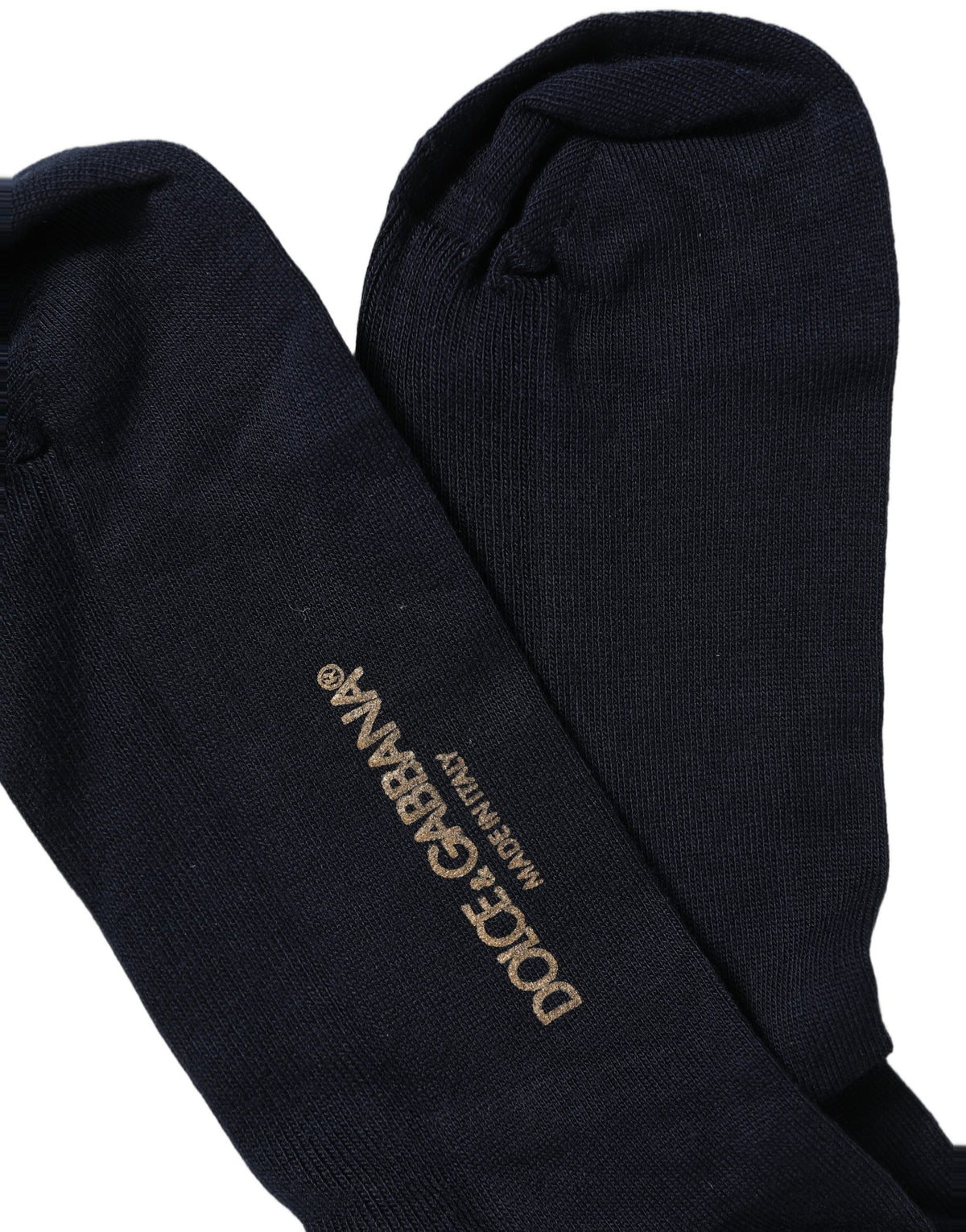 Dolce & Gabbana Men Dark Blue Viscose Over The Calf Socks