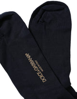 Dolce & Gabbana Men Dark Blue Viscose Over The Calf Socks