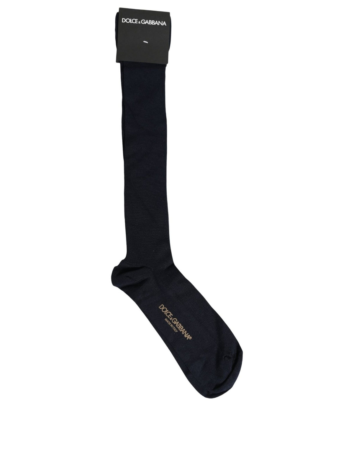 Dolce & Gabbana Men Dark Blue Viscose Over The Calf Socks