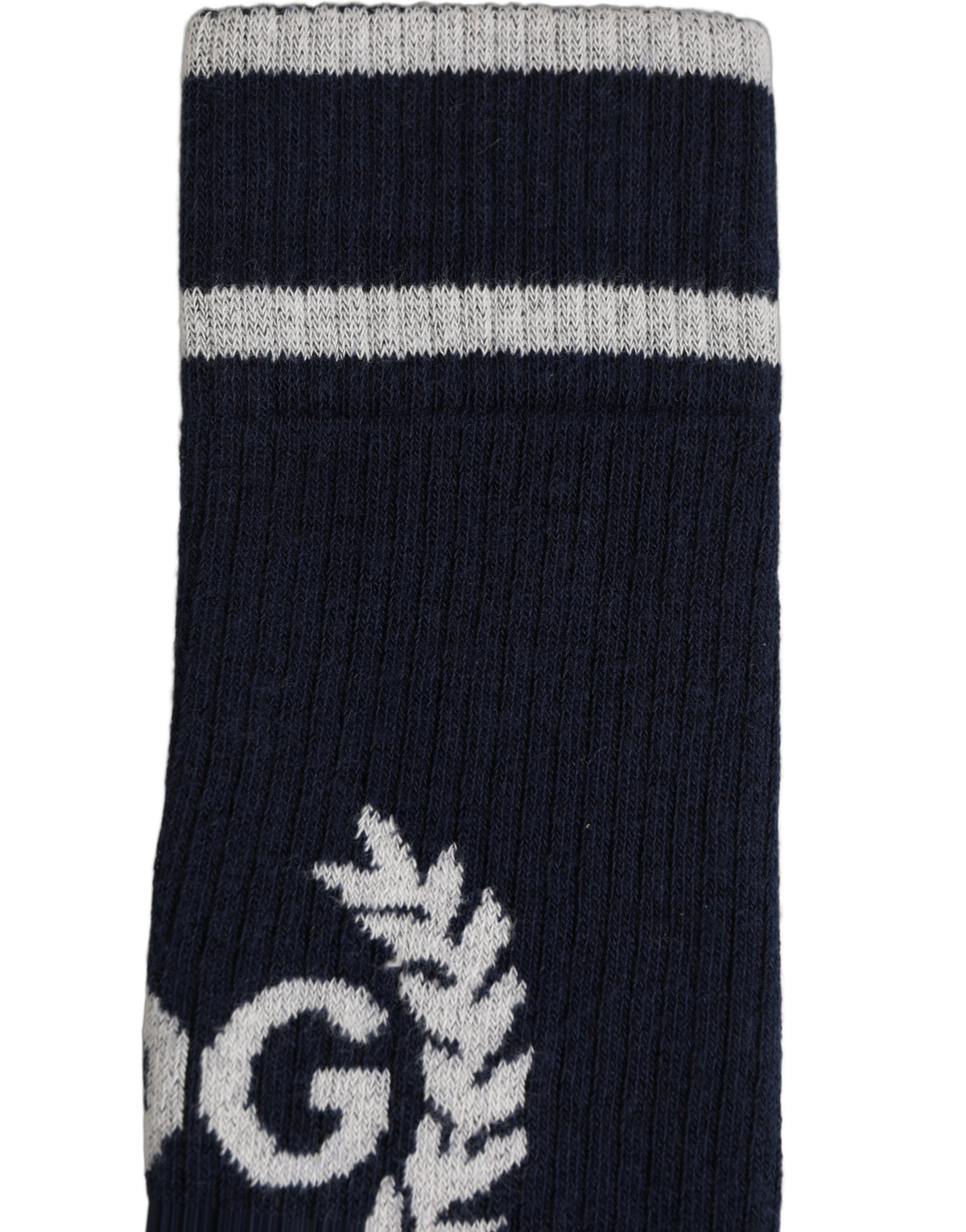 Dolce & Gabbana Men Navy Blue DG Logo Mid Calf Socks