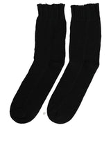 Dolce & Gabbana Men Dark Blue Cotton Ribbed Mid Calf Socks
