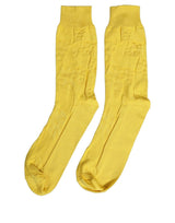 Dolce & Gabbana Men Yellow 100% Silk Mid Calf Socks