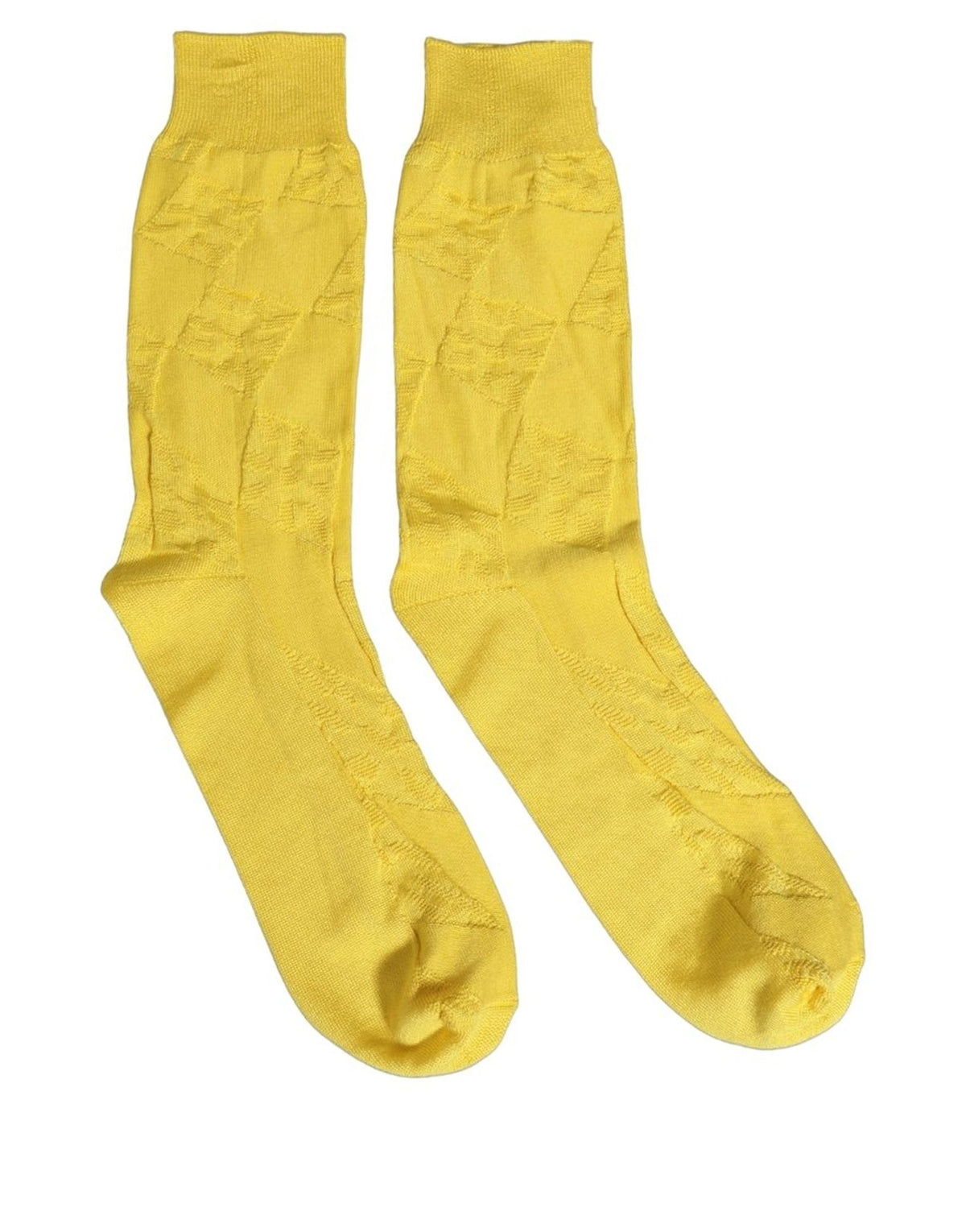 Dolce & Gabbana Men Yellow 100% Silk Mid Calf Socks