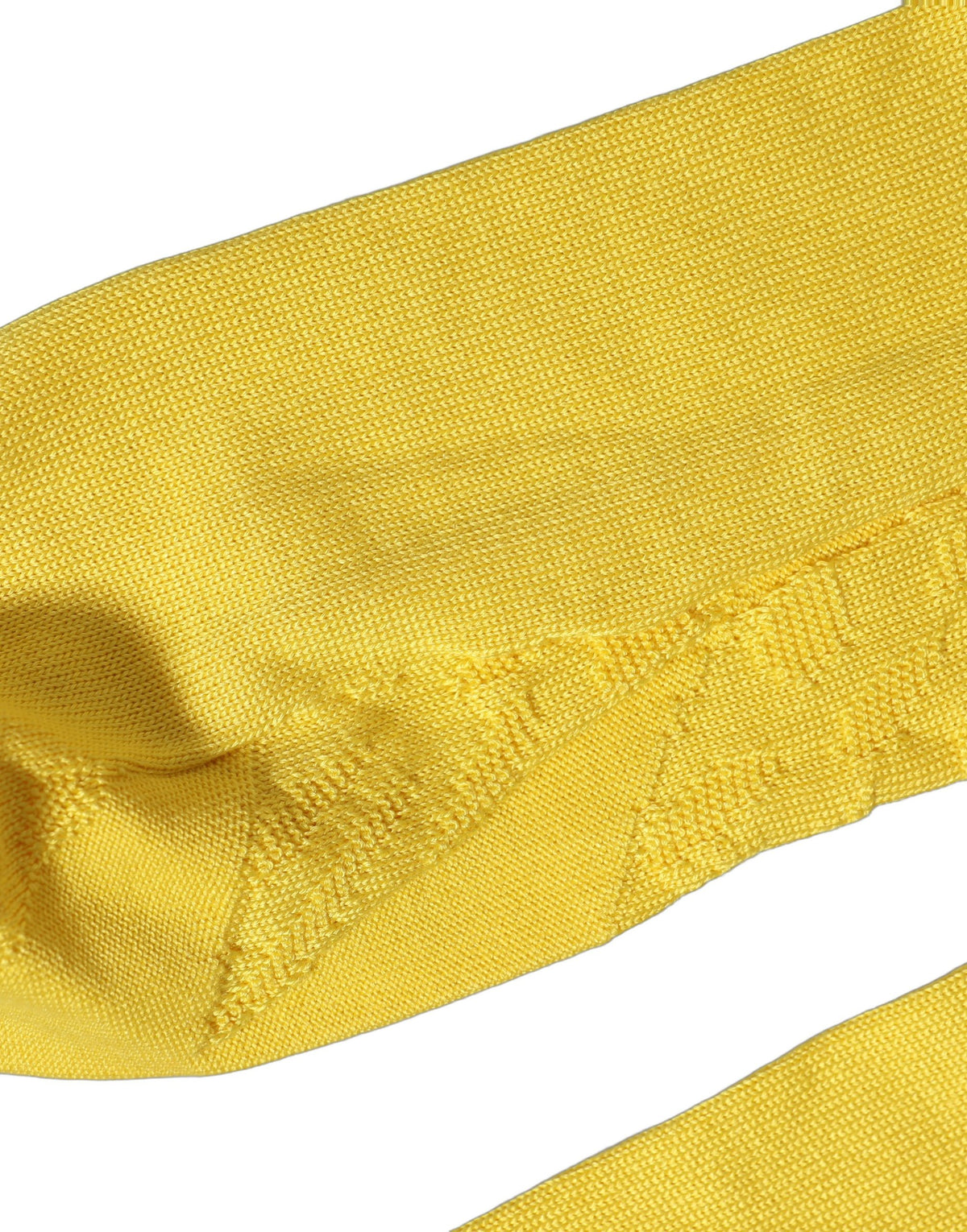 Dolce & Gabbana Men Yellow 100% Silk Mid Calf Socks