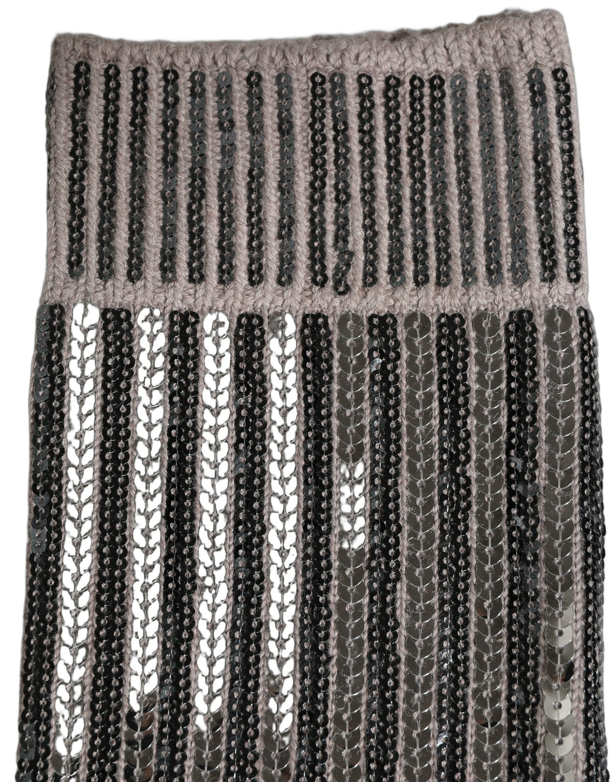 Dolce & Gabbana Gray Sequin Cotton Knit Mid Calf Accessory Socks