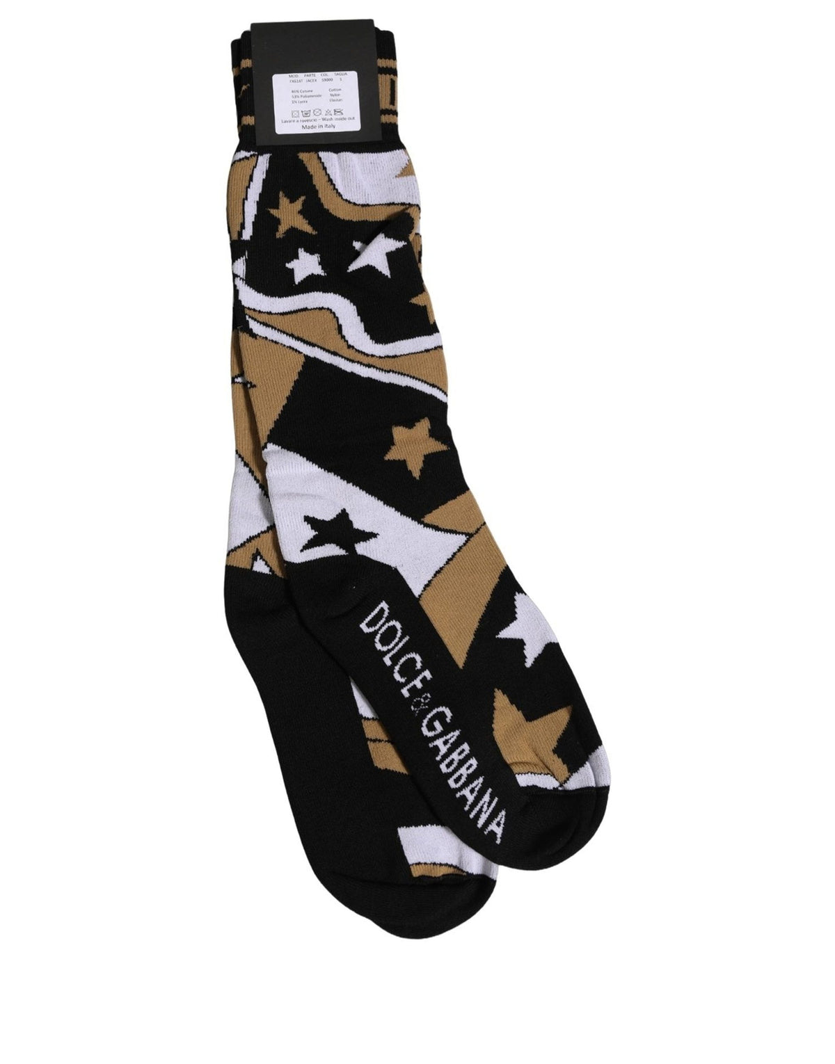 Dolce & Gabbana White Polka Dot Over The Calf Accessory Socks