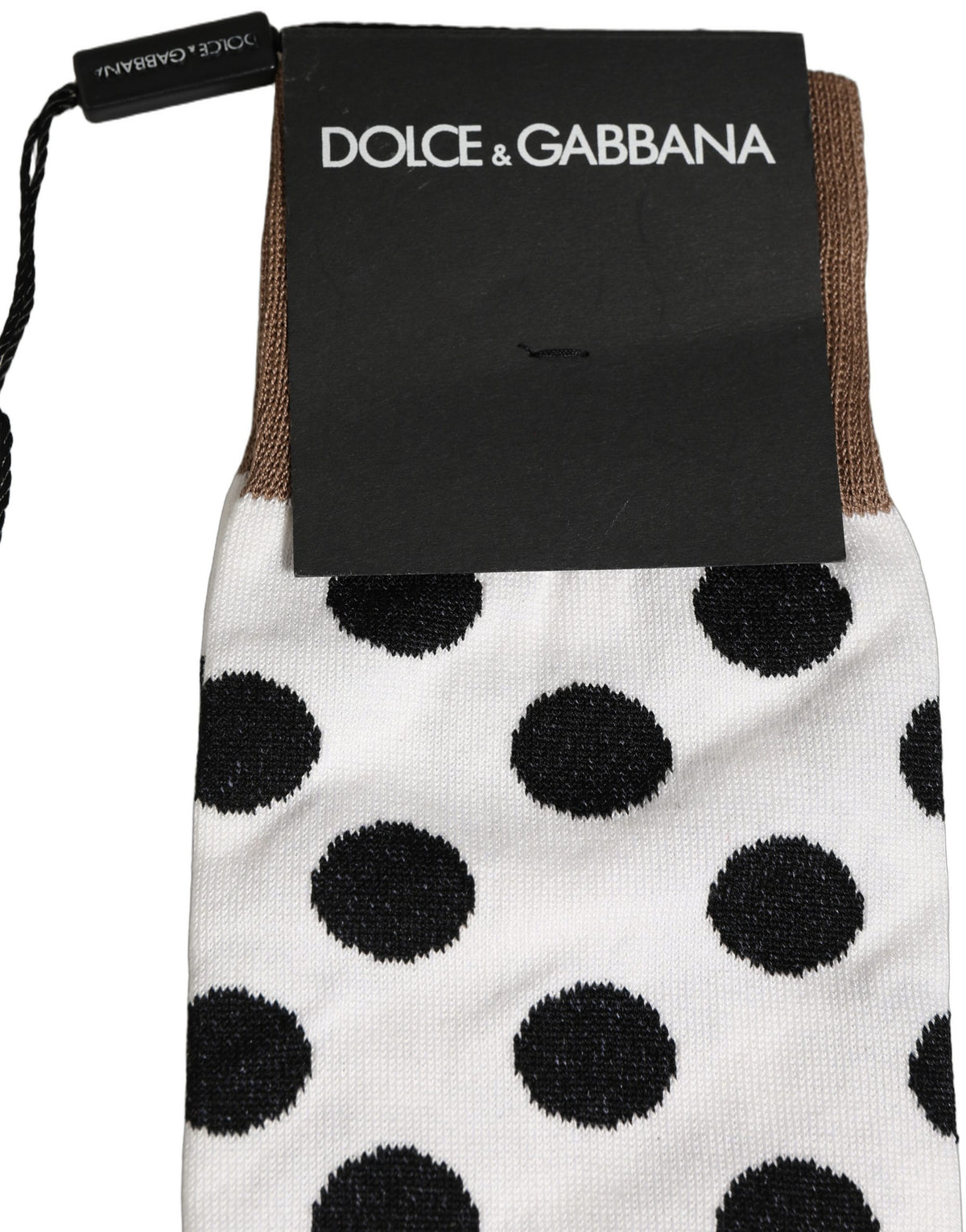 Dolce & Gabbana White Polka Dot Over The Calf Accessory Socks