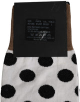 Dolce & Gabbana White Polka Dot Over The Calf Socks