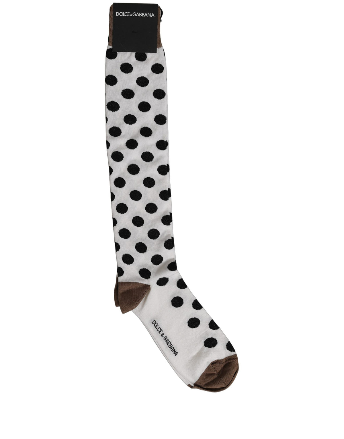 Dolce & Gabbana White Polka Dot Over The Calf Socks