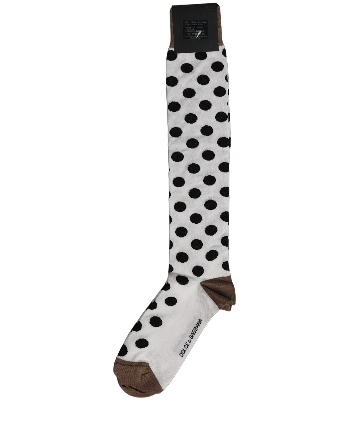 Dolce & Gabbana White Polka Dot Over The Calf Socks