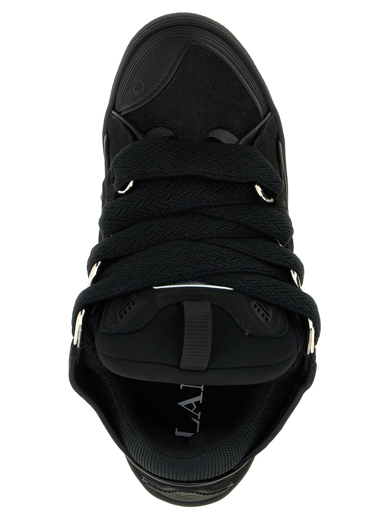 Lanvin Black Calfskin Curb Sneakers for Men