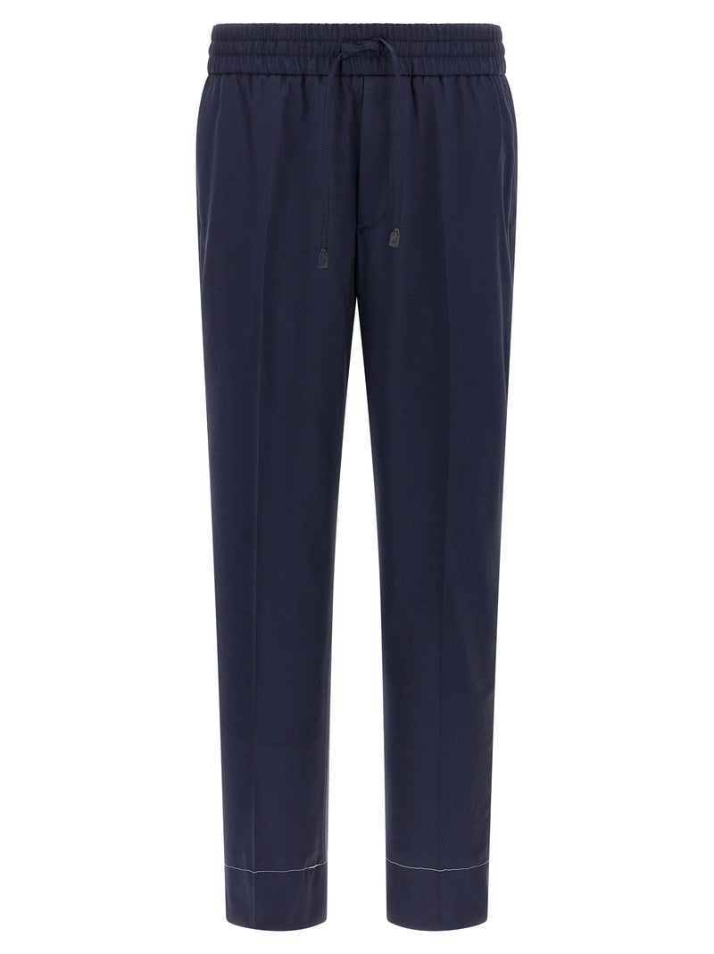 Brioni Asolo Blue Wool Casual Pants for Men