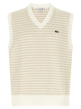 Lacoste Beige Cotton Sleeveles Sweater