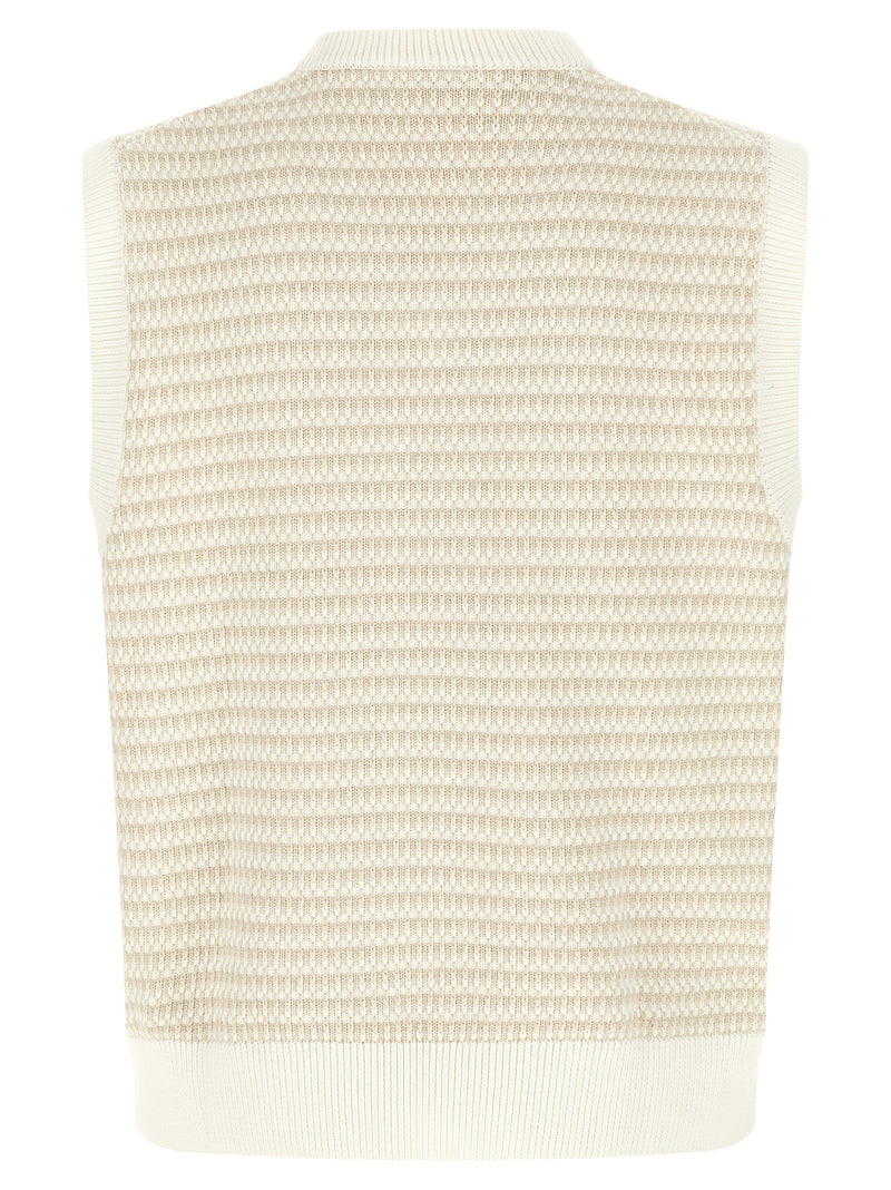 Lacoste Beige Cotton Sleeveless Sweater - Timeless Style