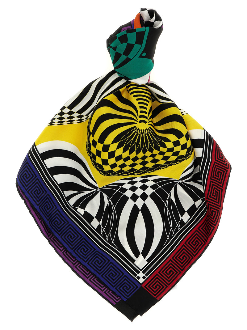 Versace Multicolor Silk Foulard - 90x90 Twill Scarf