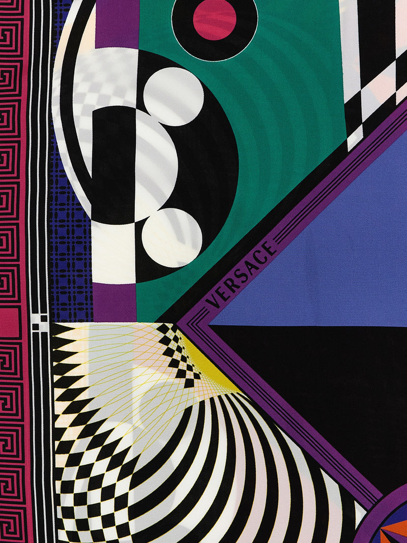 Versace Multicolor Silk Foulard - 90x90 Twill Scarf