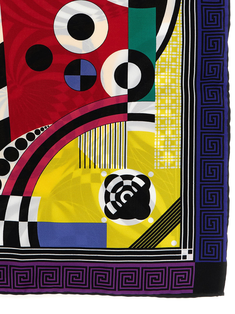 Versace Multicolor Silk Foulard - 90x90 Twill Scarf