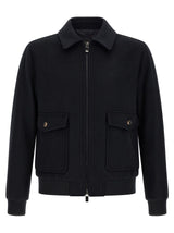 Pal Zileri Black Wool Bomber