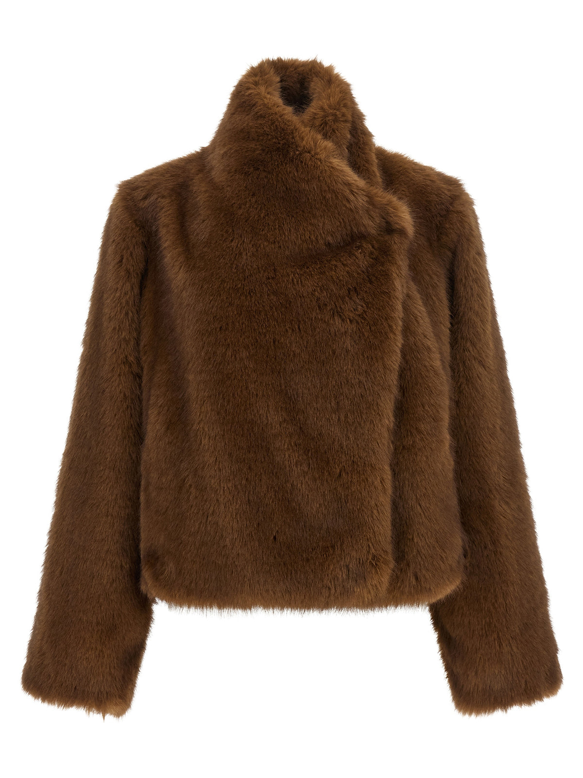 B&B COUTURE Brown Polyester Coat