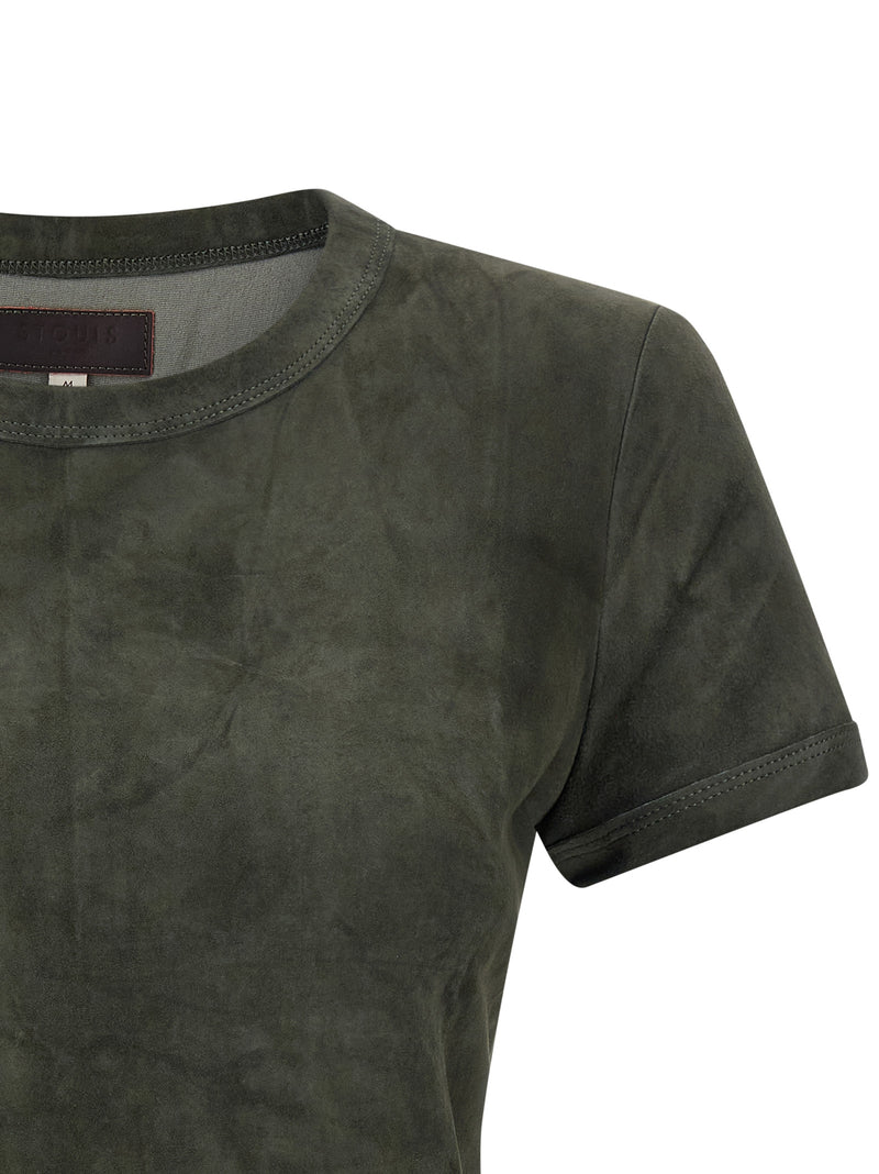 STOULS Gray Lamb Leather T-Shirt - Stouls 05
