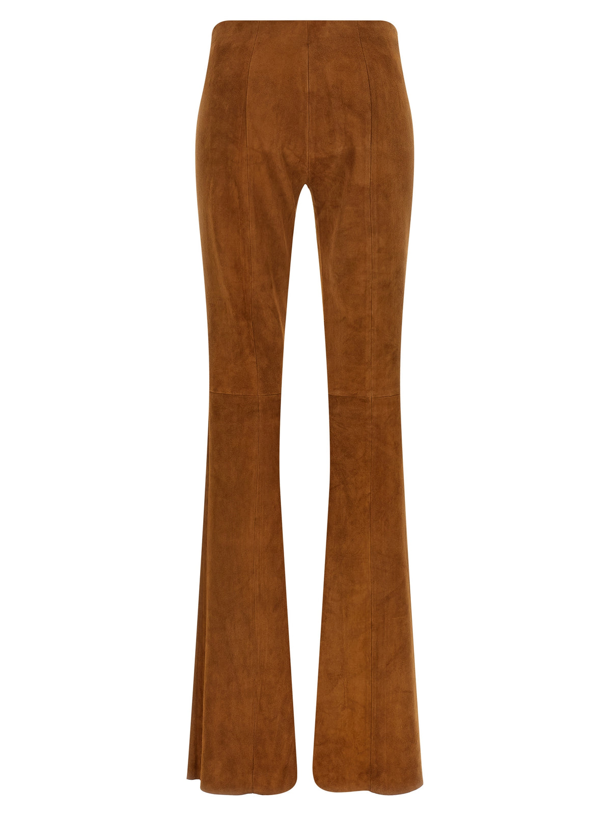 STOULS Brown Lamb Leather Flared Pants