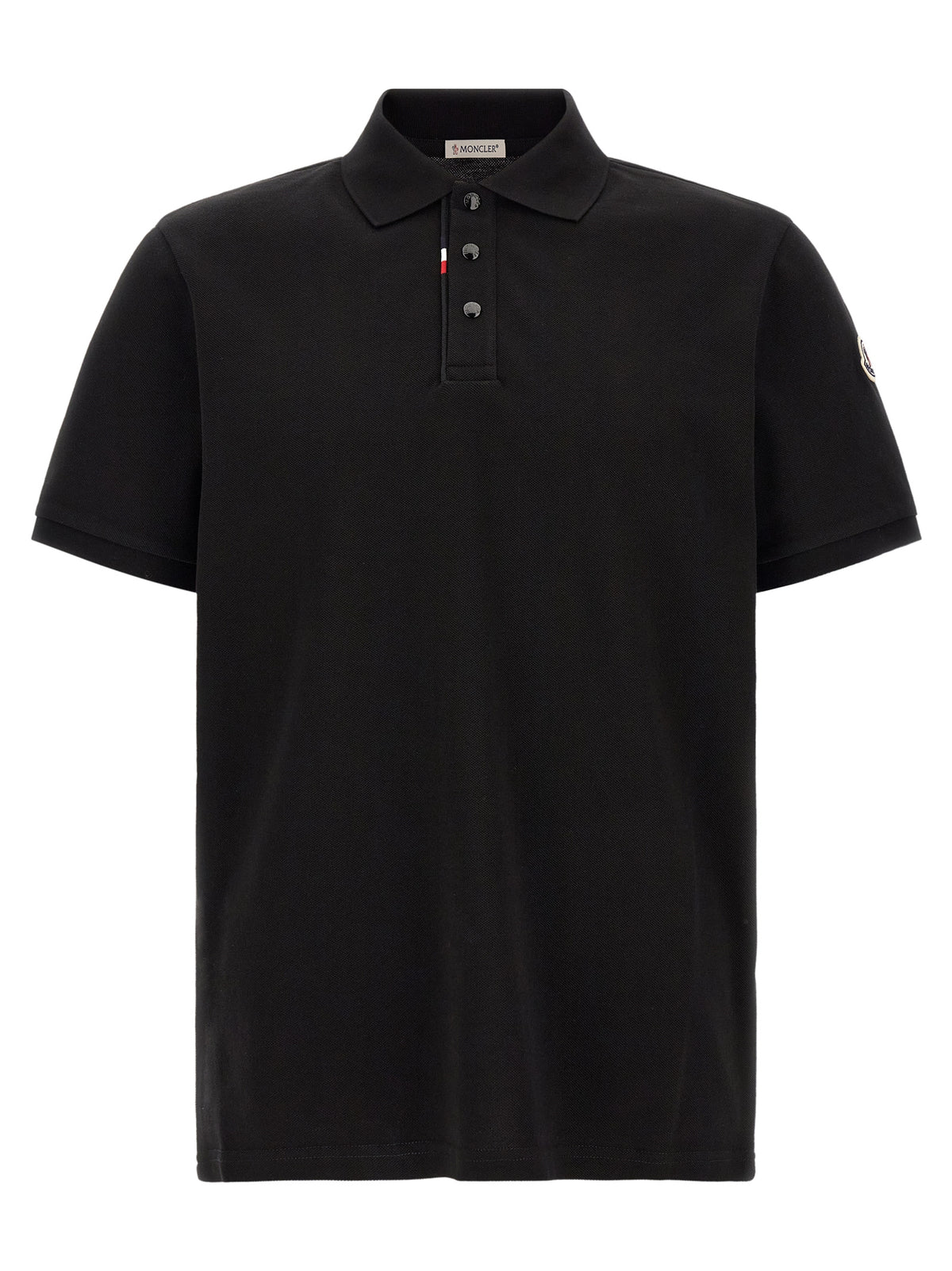 Moncler Black Cotton Polo Shirt