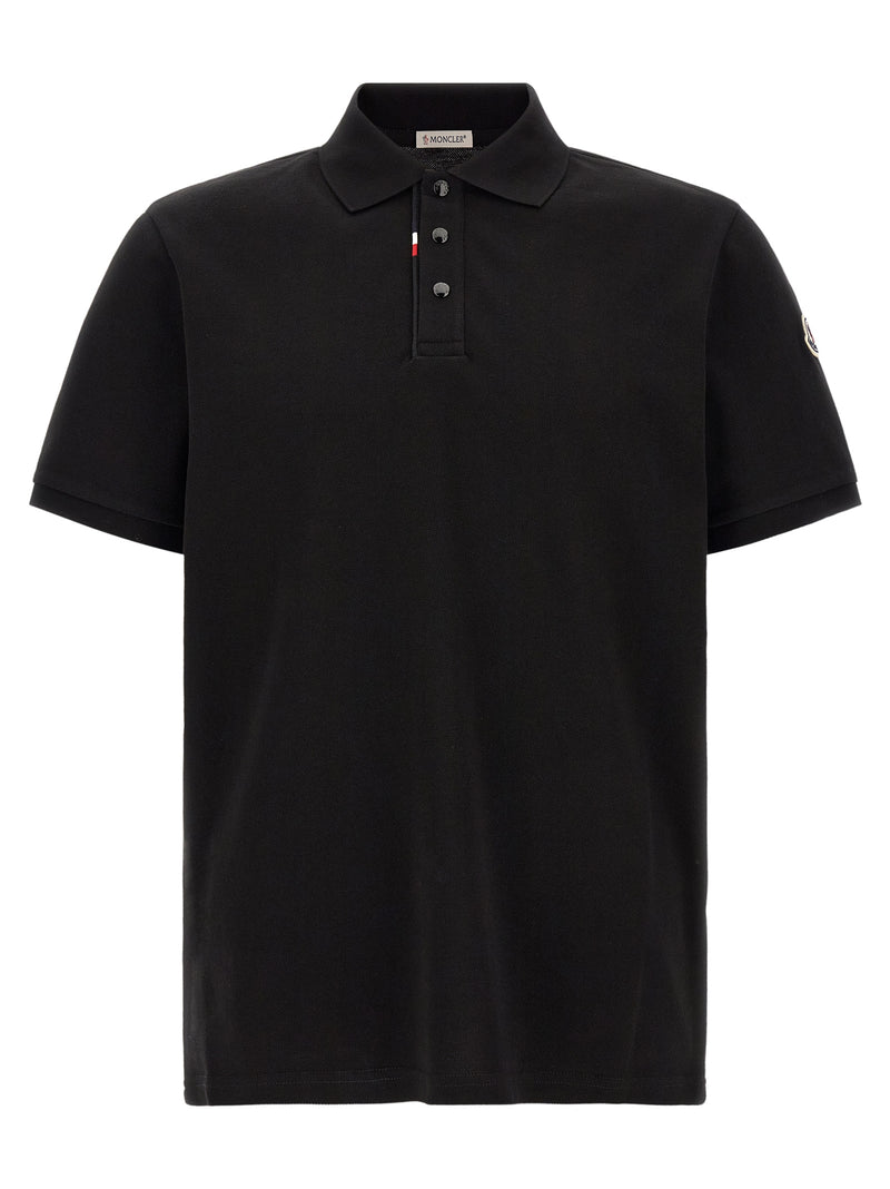 Moncler Black Cotton Polo Shirt - Elegant Casual Wear for Men